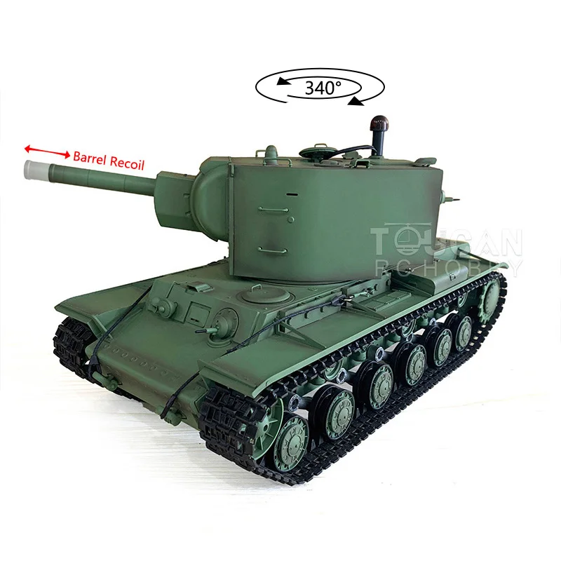 Outdoor Toy HENG LONG 1/16 Deep Green TK7.0 Plastic Soviet KV-2 RC Tank Gigant 3949 With Barrel Recoil RTR Remote Toucan Model