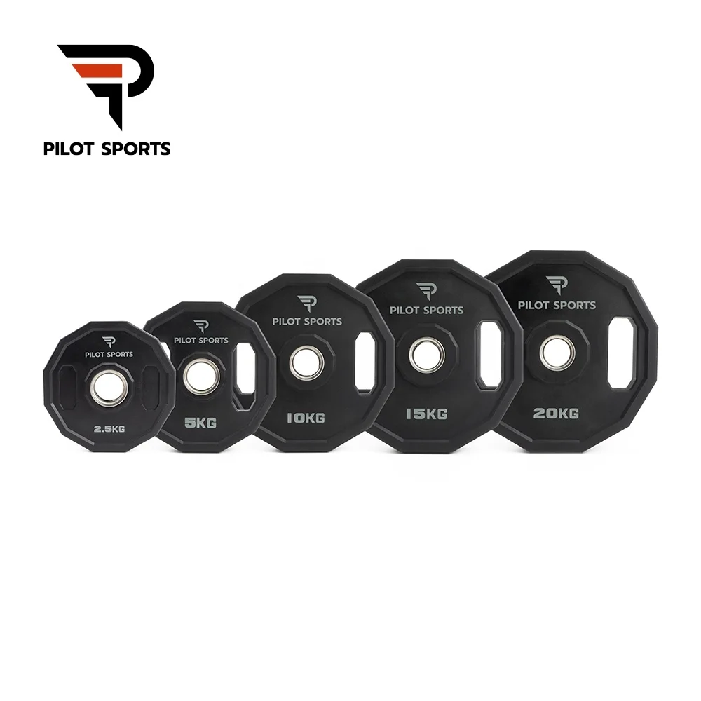 Pilot Sports Wholesale Gym Fitness Weight Lifting Mold Barbell 12 Sides CPU Two Grip Weight Plate