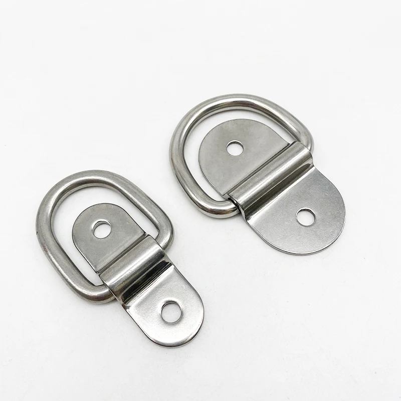 6*25mm High Quality Stainless Steel 316 Fold Pad Eye Cleat Lashing D Ring With Eye Pad Hardware Rigging