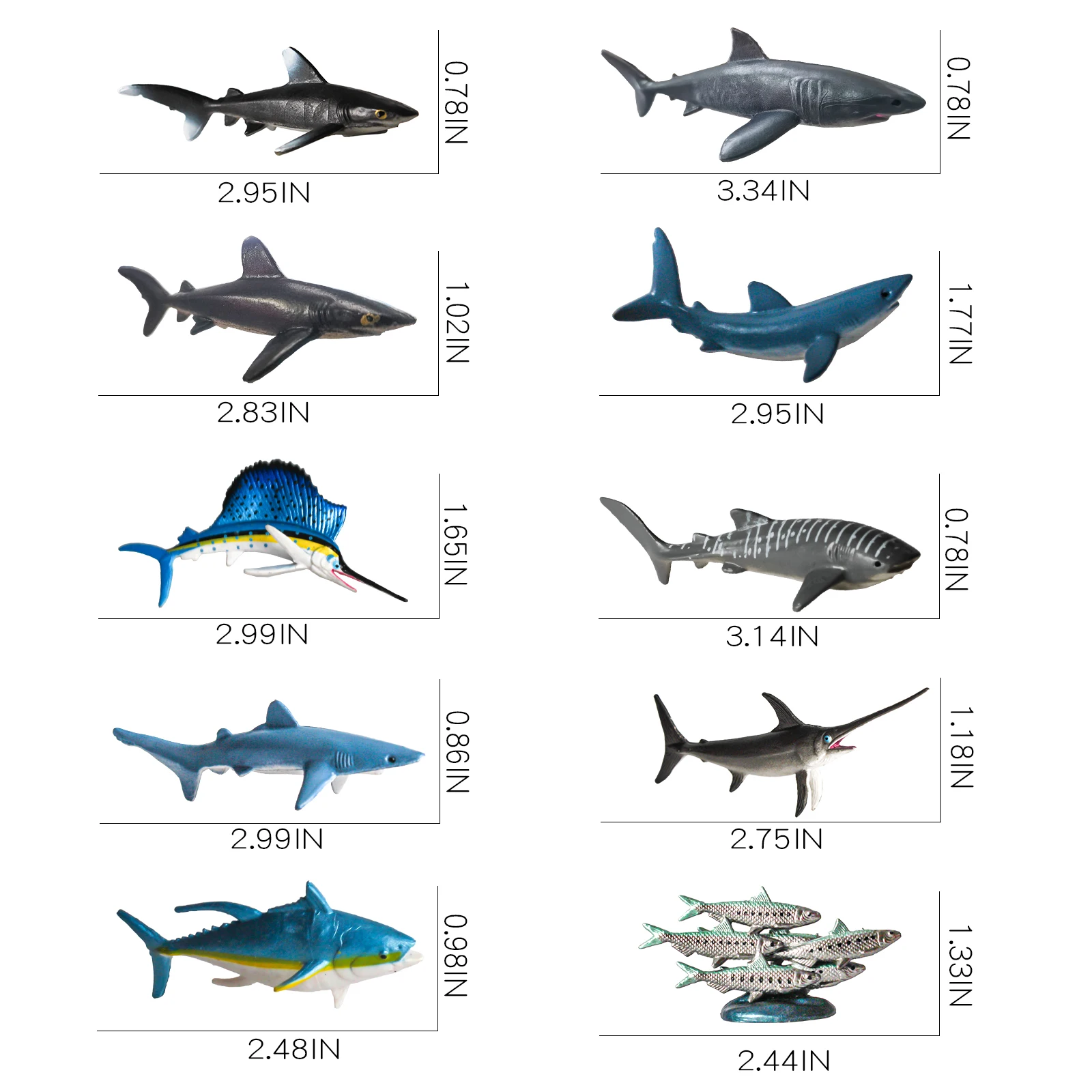 Amazon Hot Selling Ocean Sea Animals Set Fish Toys 12PCS Sea Creatures Sharks Figurines Whale Toys Sailfish Figure Narwhal