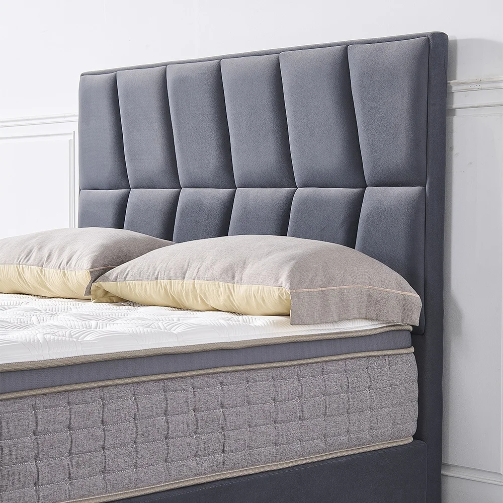 Modern bedroom furniture set luxury king size bed classic up-holstered solid wood bed frame manufacture