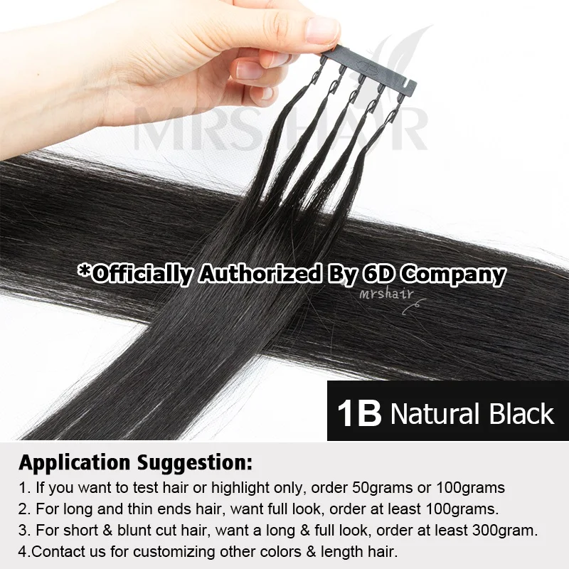 Indian Virgin Hair Cuticle Aligned Wholesale 6d hair extensions 2nd generation 6d hair extension machine