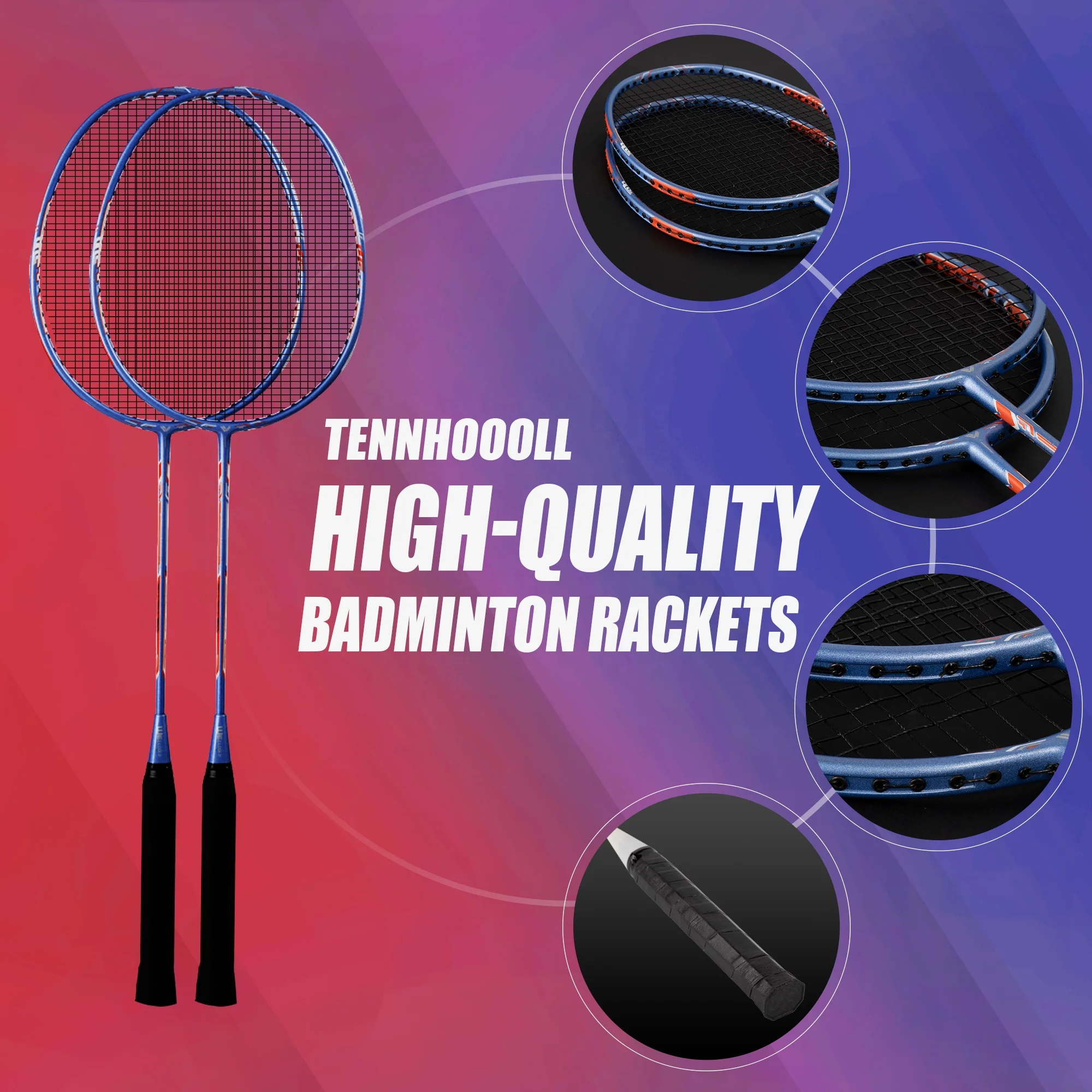 Low price good quality aluminum&graphite alloy badminton racket brand supply