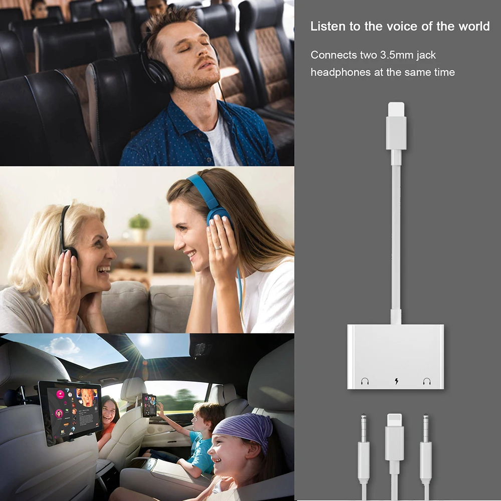 Audio adapter cable to lighting to 3.5mm adapter AUX Headset Adapter jack headphone earphones Convertor for iphone ipad