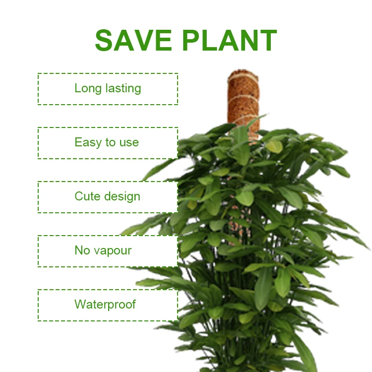 Custom Size moss pole for plants monstera with Twist Ties Plant Labels for Vertical Growth of Indoor & Outdoor