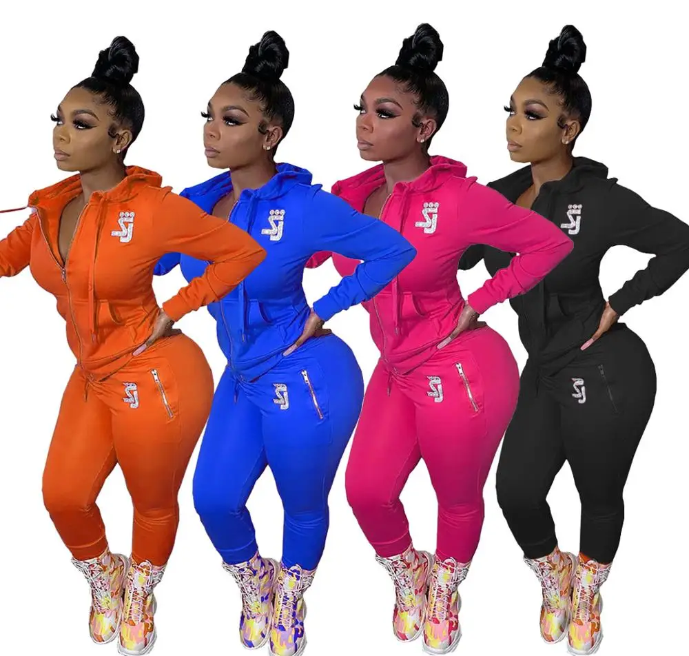 
CUSTOM Clothing Women Joggers Tracksuits Two Piece Set Clothing 2 Piece Set Women Sequin Clothing Hoodie Sweatshirts 