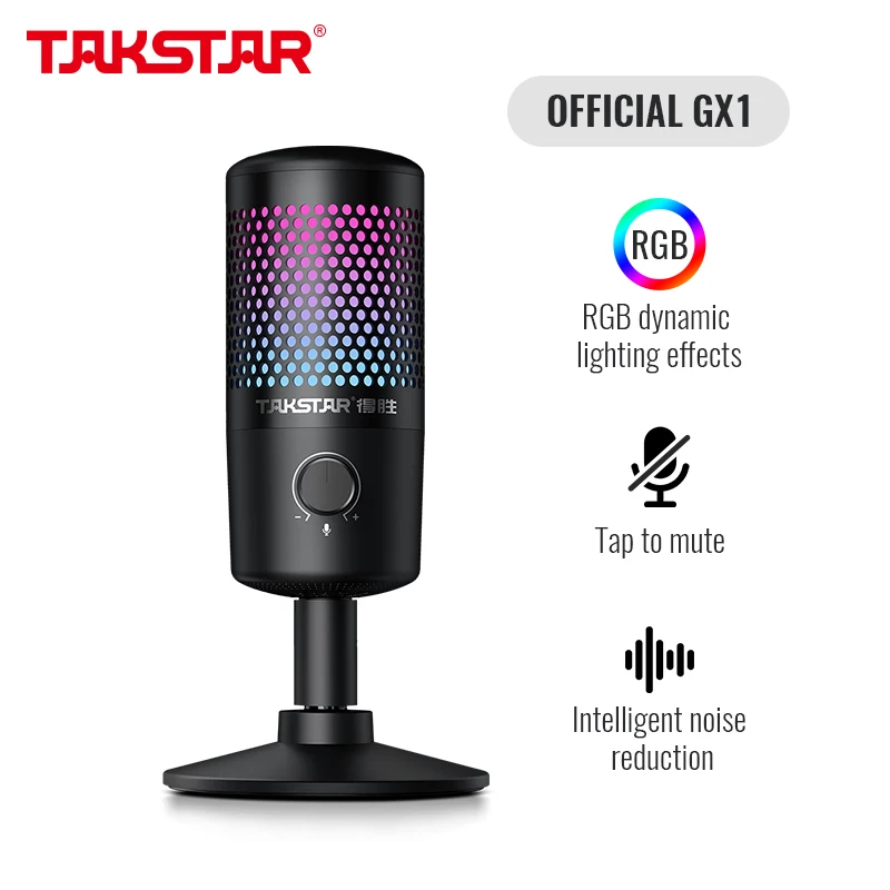 Takstar All In One Podcast Equipment Bundle Audio Interfaces Condenser Microphone DJ Headphone Monitor Speaker Podcast Sound Car