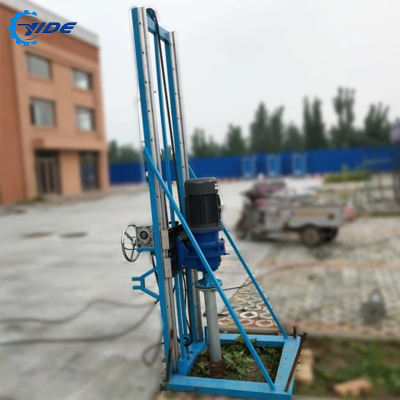 Electrical motor-driven 2.2m depth Solar photovoltaic spiral screw piles drilling machine