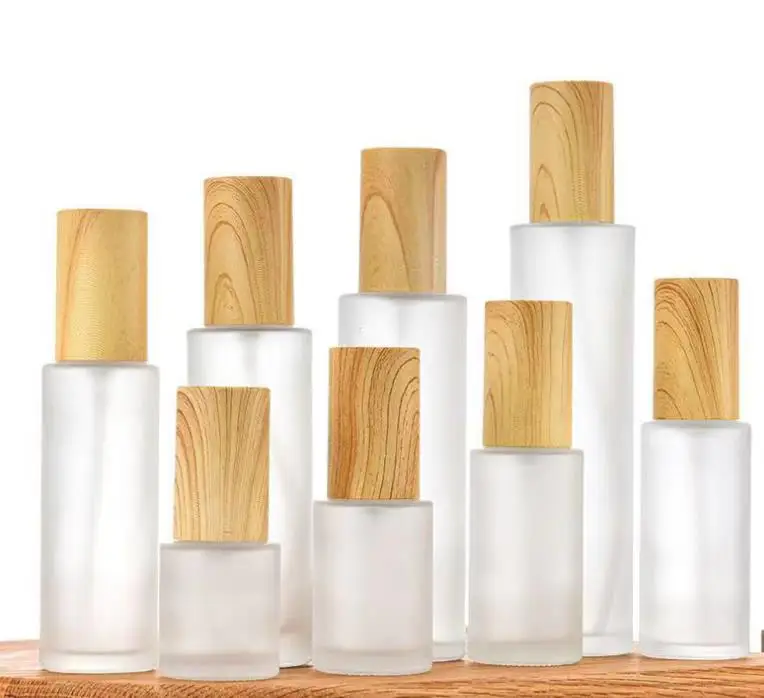 Frosted Glass Roll On Bottles Essential Oil Spray Bottles With Eye Dropper And Bamboo Lids Perfume Sample Bottles