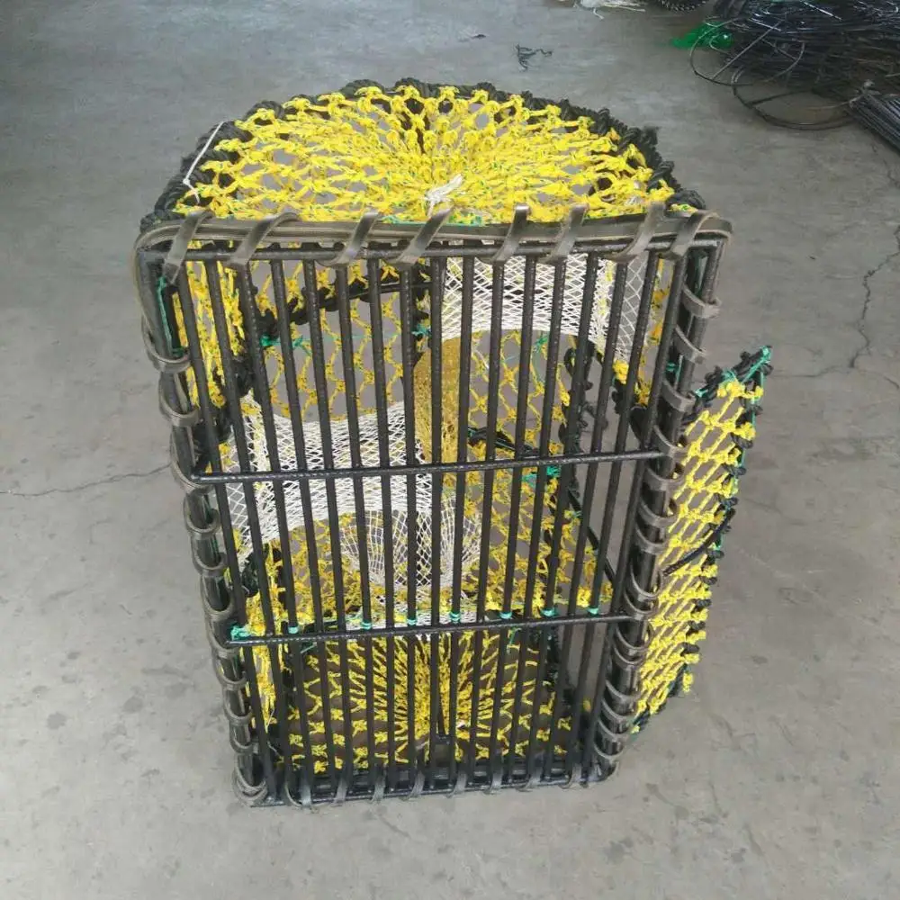 Strong Rope Bumper Plastic-coated steel wire Black Crock Noti Crab Traps Creels Pot for Ireland Market
