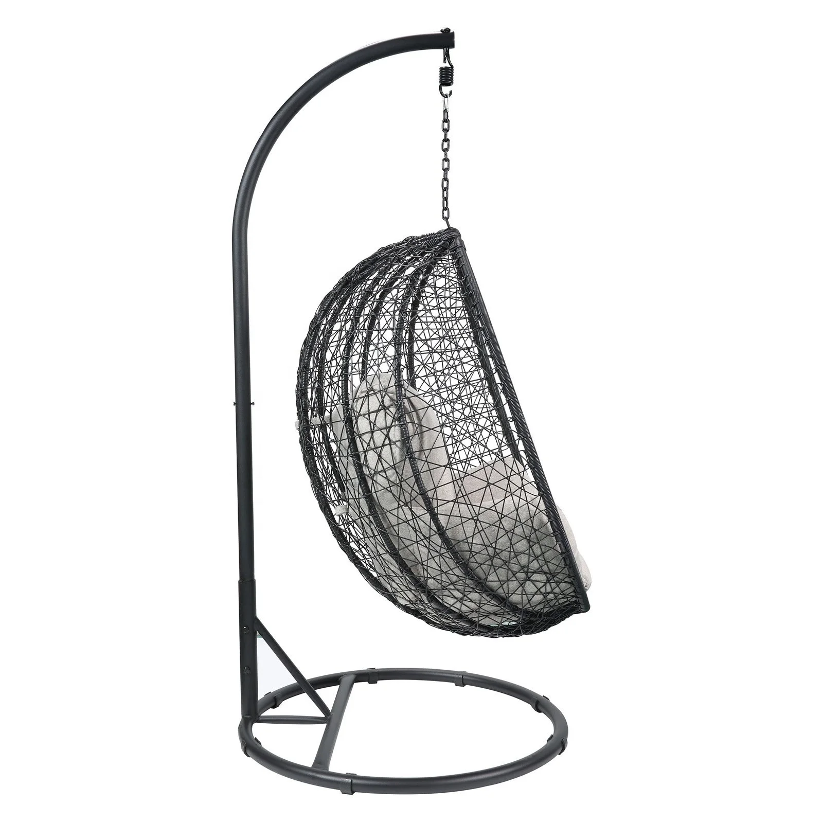 Outdoor Garden Furniture Patio Swings With Metal Canopy Stand Rattan Indoor Egg Chairs Hanging Swing Egg Chair