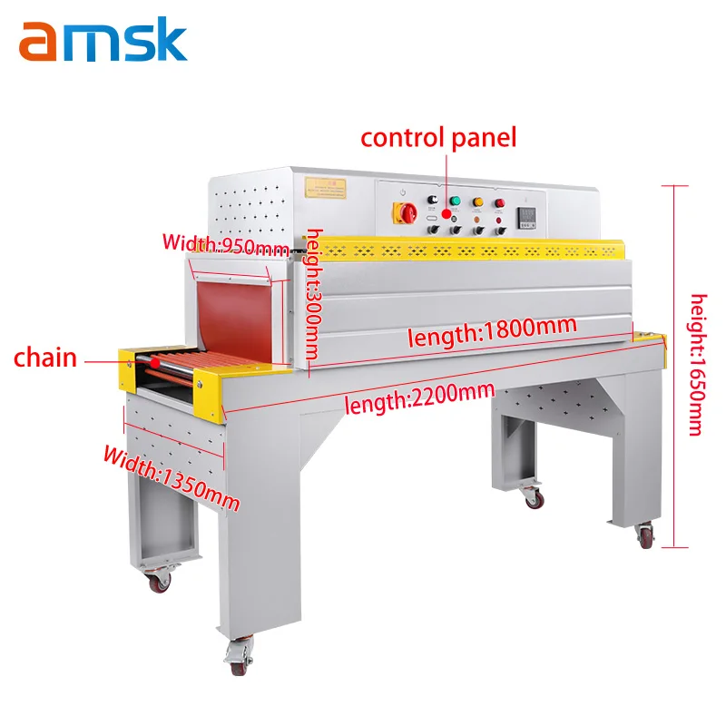 BS-9530 Large Size Automatic Heat Shrink Tunnel Machine Inner Circulation Plastic Film Wrapping for Food Pouch & Foil Packaging