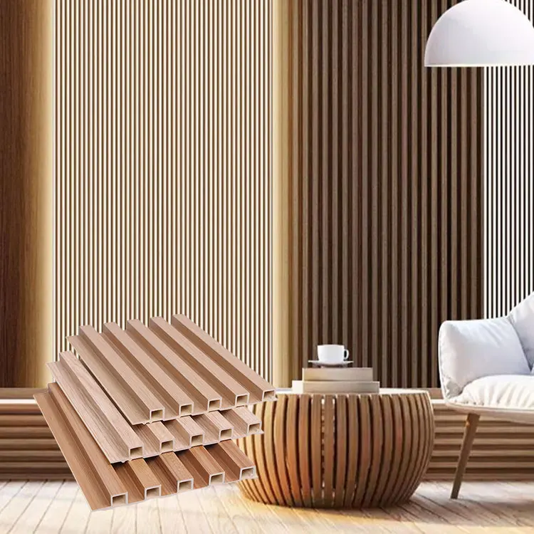 Luxury Indoor wall decorative plastic composite fluted wpc wall panel cladding