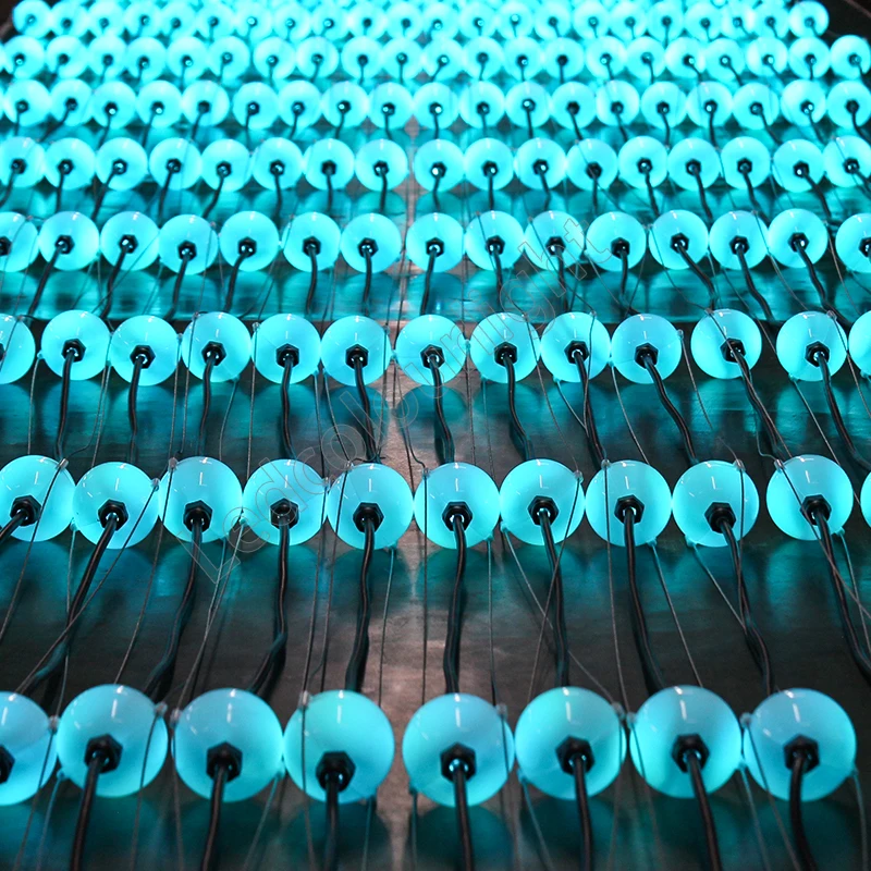 Christmas Decorative High-power Lighting DMX RGB Ball Pixel String Lights 3D LED bulb with stable steel wire