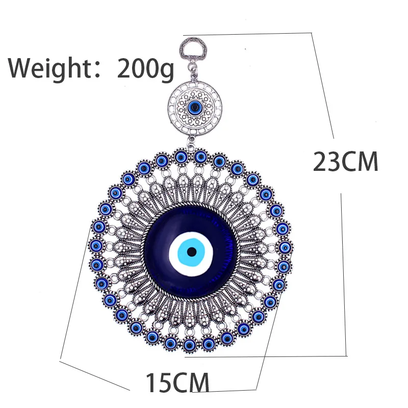 Best Gift Rope Alloy Blue Big Flower E-vil Eye Rhinestone Paved Owl Pendant For Car Home Office Wall Decoration