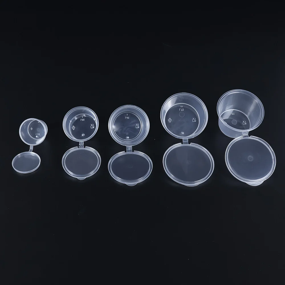 Hot Sale 2Oz/56Ml Small Plastic Leak-Proof Containers For Sauce Microwave Safe Salad Dressing Cup With Hinged Lid