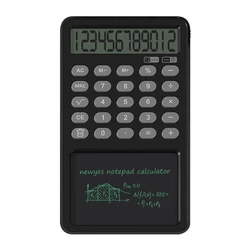 12 Digit Display Calculator Notepad LCD Writing Tablet Drawing Board with Stylus Pen Erase Button Lock for Office Students