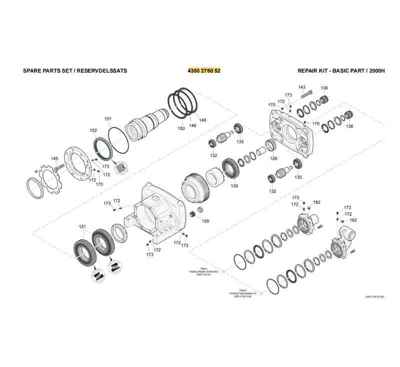 SPARE PARTS SET/REPAIR KIT - BASIC PART / 2000H/4350276052/Roc D55/L6/Roc D50