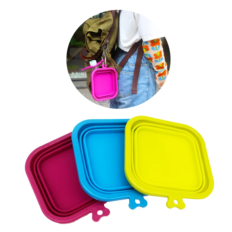 Silicone Collapsible Dog Bowls BPA Free and Dishwasher Safe Portable and Foldable Travel Bowls Carabiners Per Set