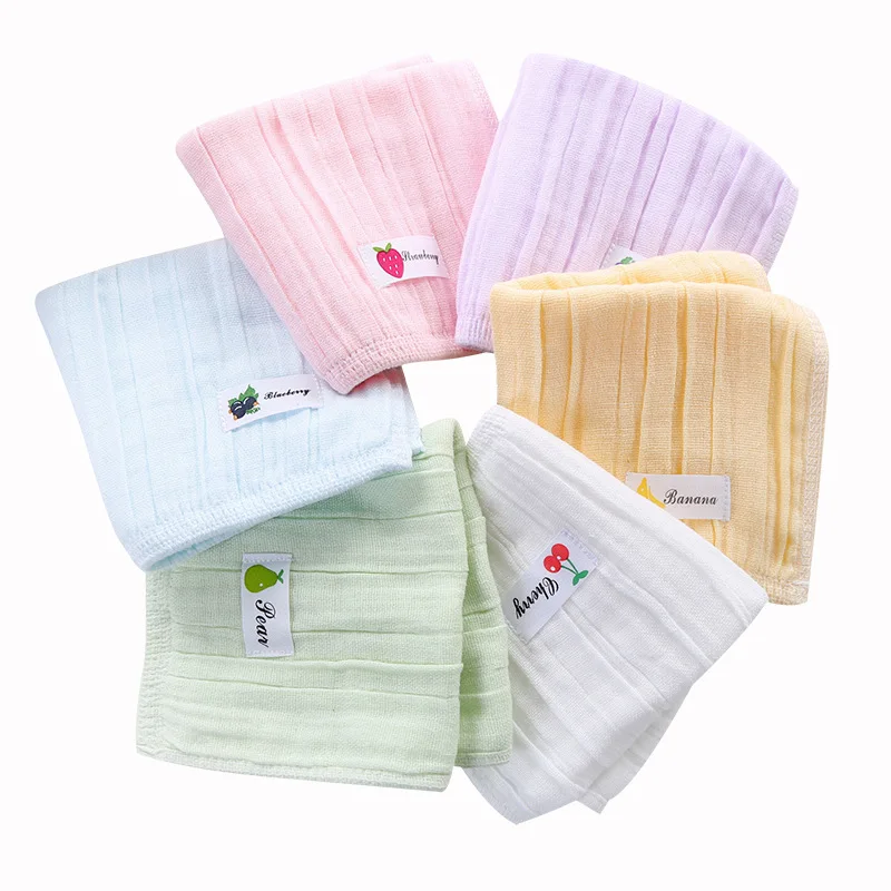 Whosale Soft Baby 100% Cotton Handkerchief Cotton Burp Cloth Absorbent Gauze Kindergarten Washcloth Baby Towel