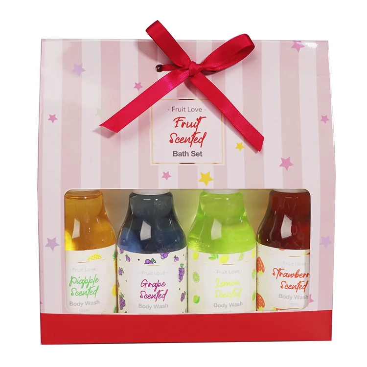 OEM приватный лэйбл фруктовые запахи, уход за кожей, уход за телом гель для душа с био-подарочный набор