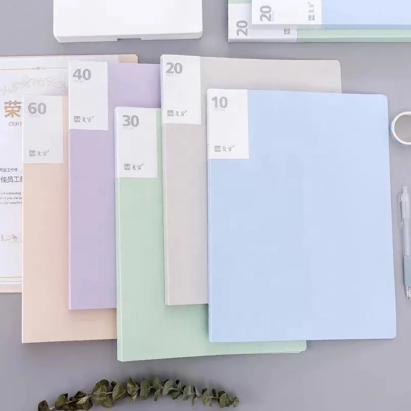 A4 10/20/30/40/60/80/100 resource book waterproof plastic clear file folder bag for documents stationery supplies display book