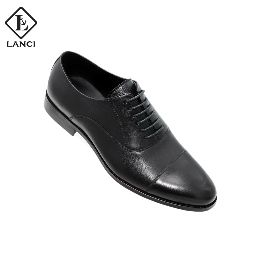 LANCI 2023 shoes manufacturers Formal Shoes For Men Genuine Leather mens business black dress shoes