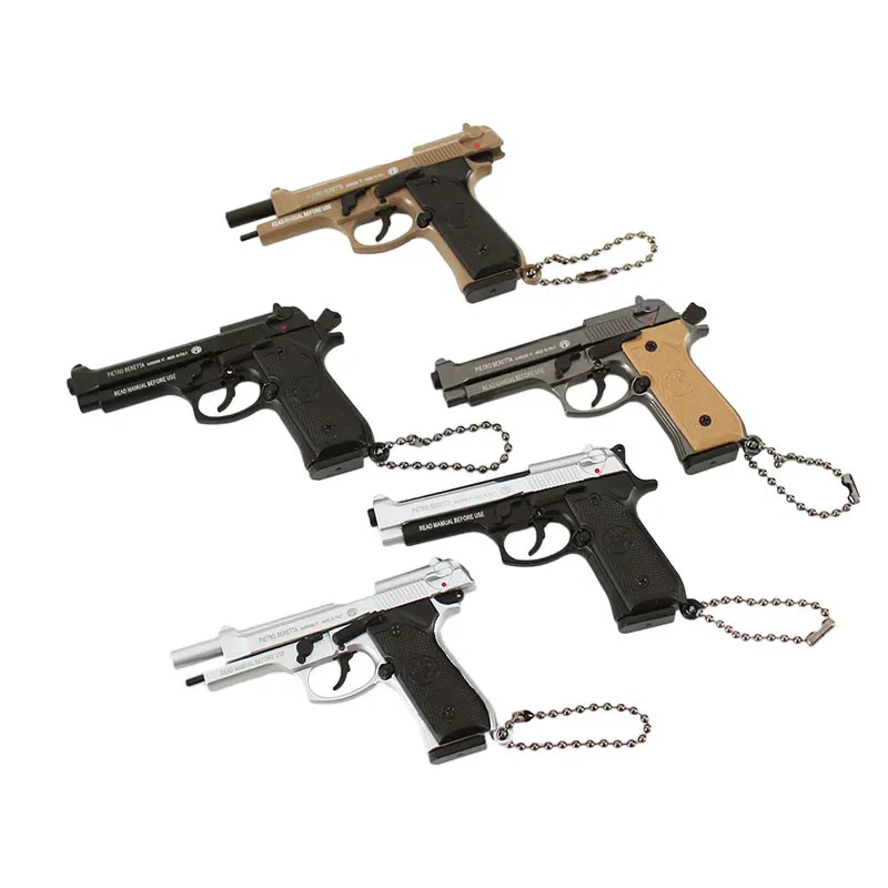 Metal Toy Gun Model Beretta M92 Toy Guns Realistic Metal Model Mini Shaped Keychain Metal Toy Gun Keychain