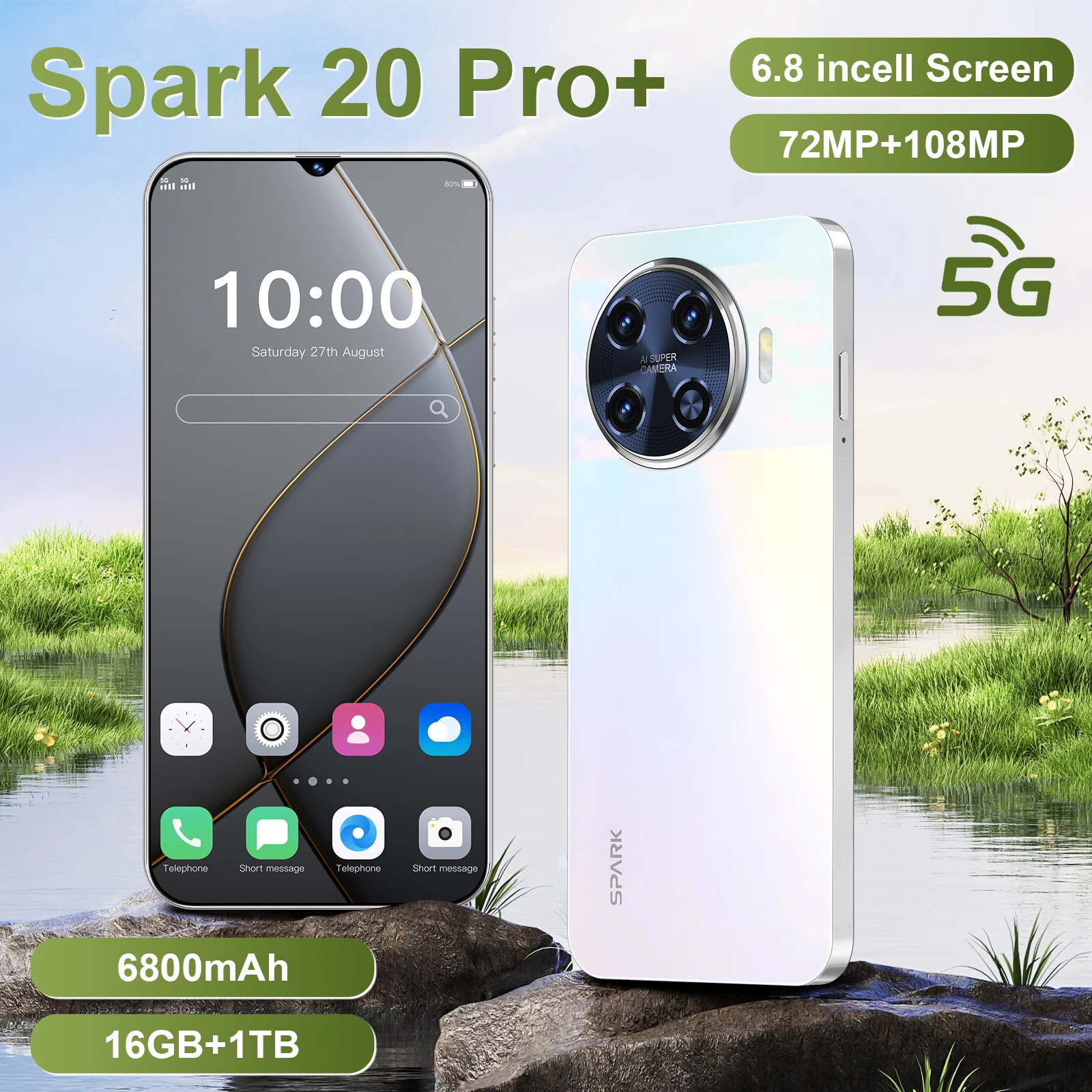 HX new 5G original unlocked smartphone Spark 20 Pro+16+512GB popular African phone Tecno 5G phone