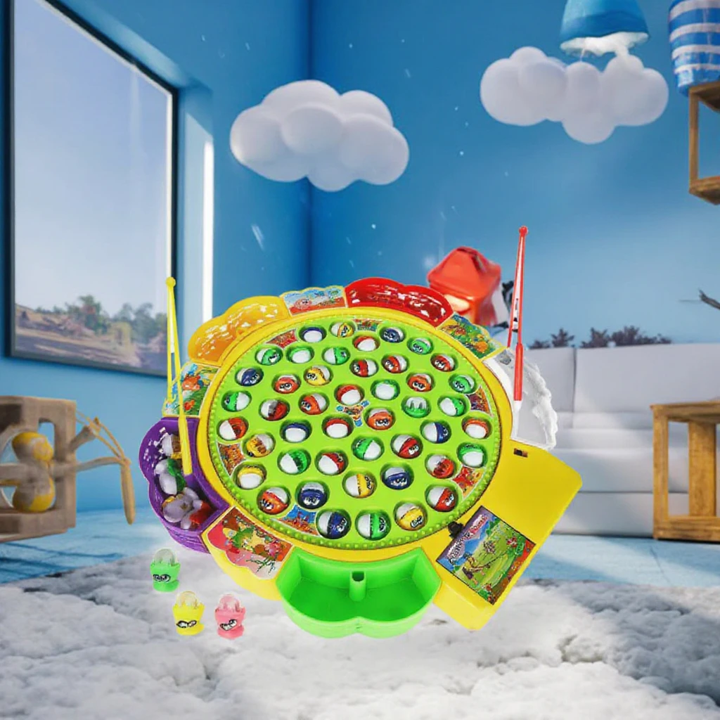 Интерактивный Набор для родителей и детей электрическая рыболовная игрушка 45 пластиковых рыбных блоков с вращающейся рыболовной тарелкой