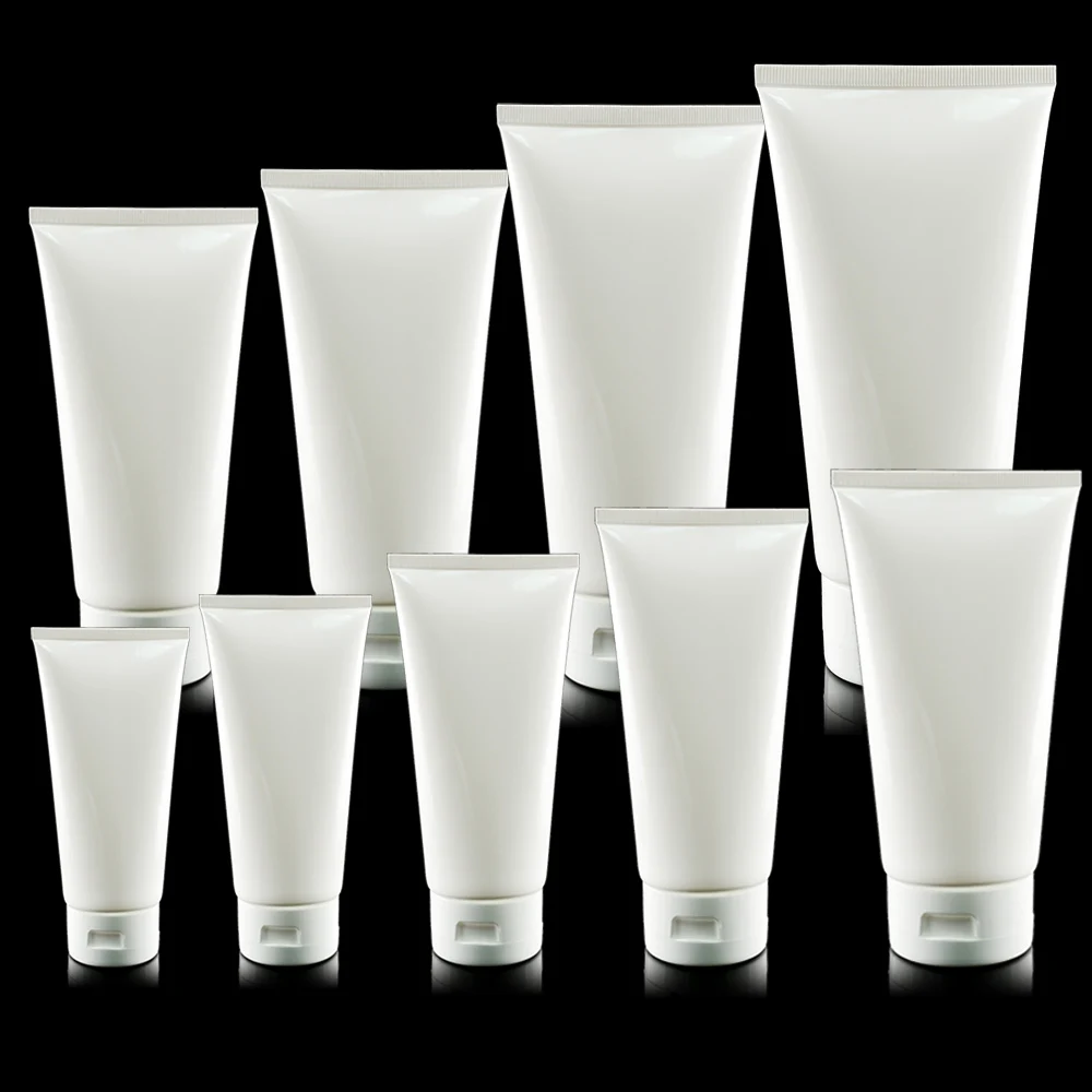 Empty 50ml 100ml transparent plastic tube flip top face hand cream soft tubes packaging for cosmetics PT-AN8