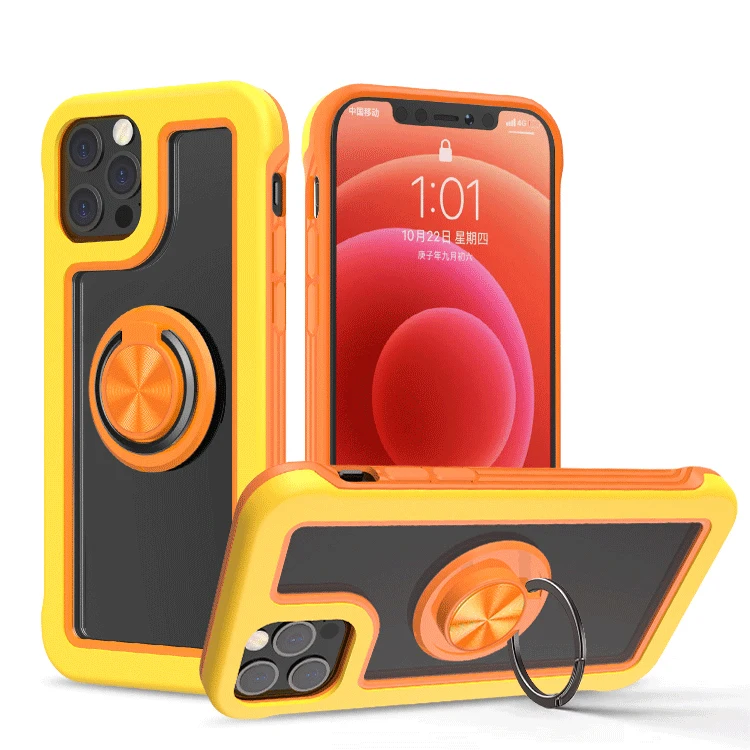 Прозрачная гибридная Противоударная задняя крышка для мобильного телефона Iphone 13 13pro 13promax, комбинированные чехлы с кольцом для iphone 12 11