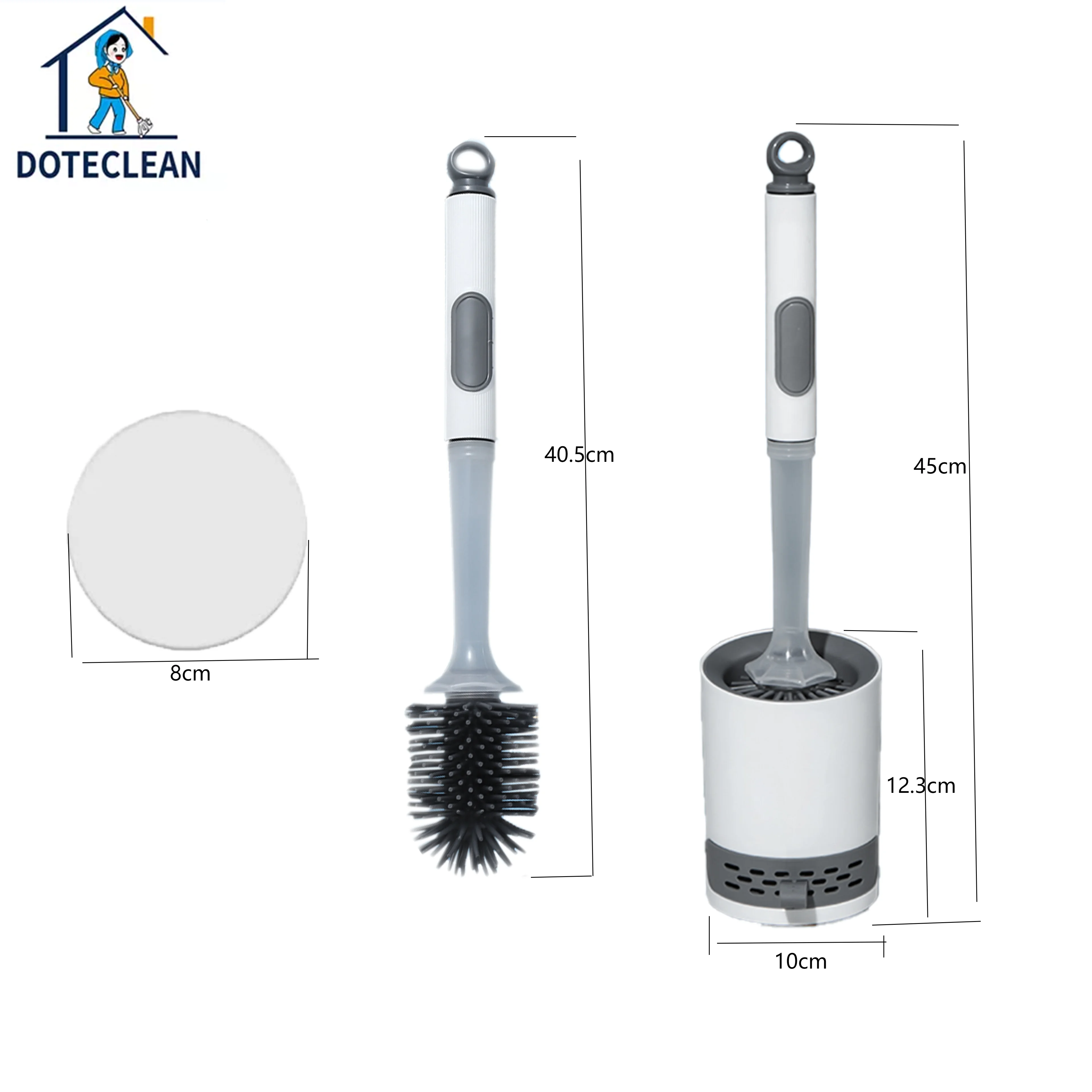 In 2023  a new  TPR silicone circular scrubbing liquid toilet brush ,with a bathroom cleaner bracket and wall mountable