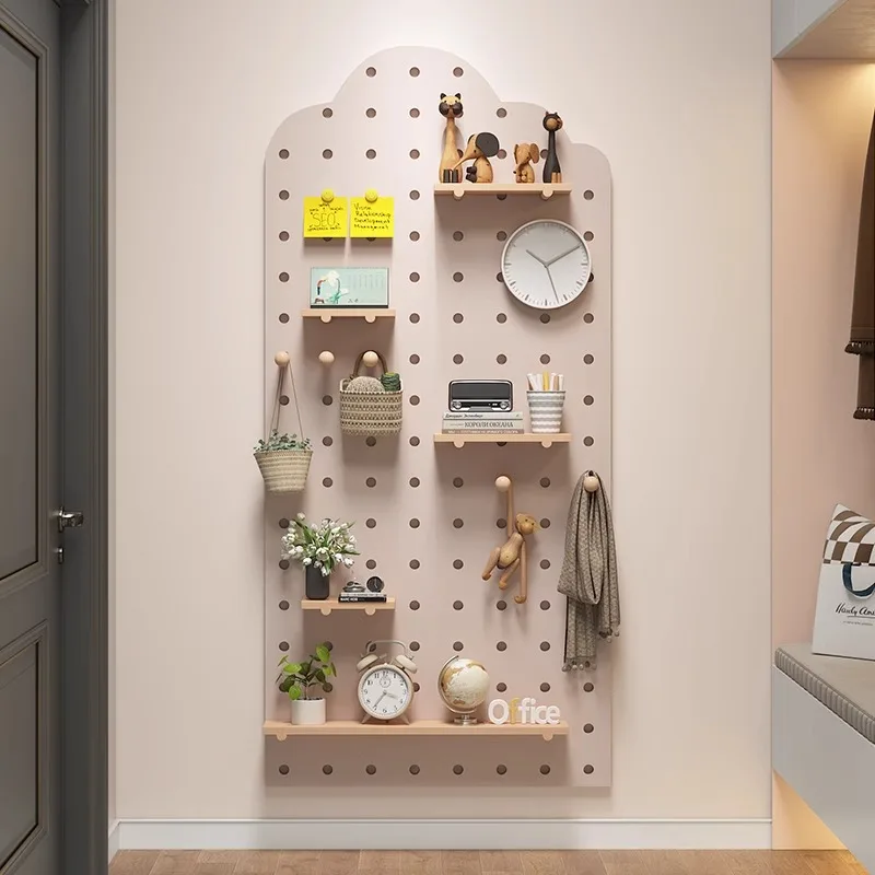 Wall Pegboard  Wall Control Pegboard Solid Wood Perforated Board Multi-functional Perforated Tools Storage Holder For Home