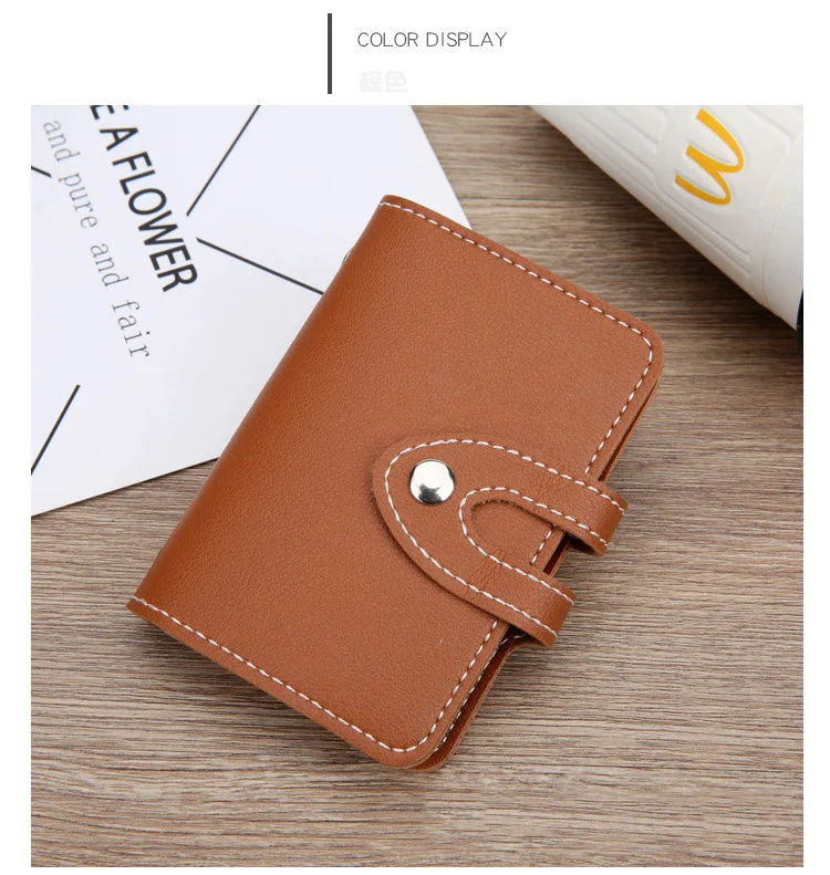 New Product Mini Card Holder Binder Planner PU Leather Logo Custom Save Money Wallet Budget Binder with Cash Envelope