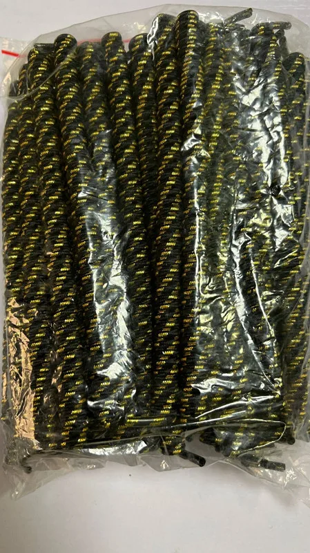 Custom 17cm Lazy Shoe Laces Black With Gold Elastic Curly Shoelaces Inventory