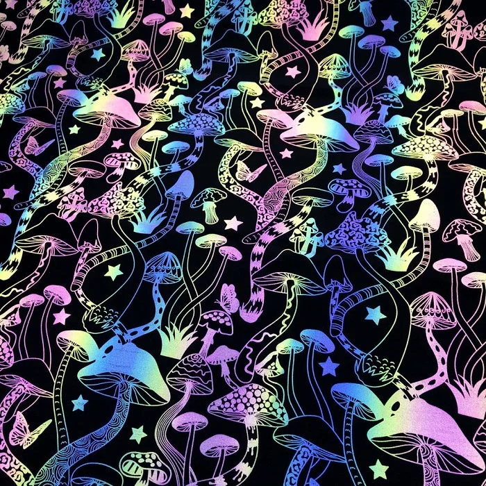 4 ways good stretch elastic rainbow spandex reflective printed fabrics for leggings sports clothing jumpsuits