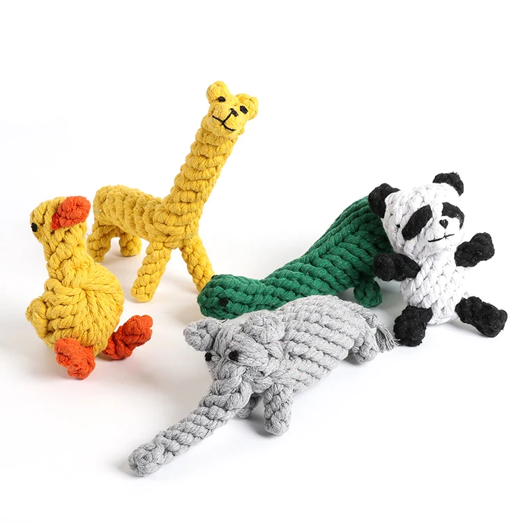 Оптовая продажа, прочные маленькие животные, хлопковая конопляная жевательная веревка, игрушки для собак