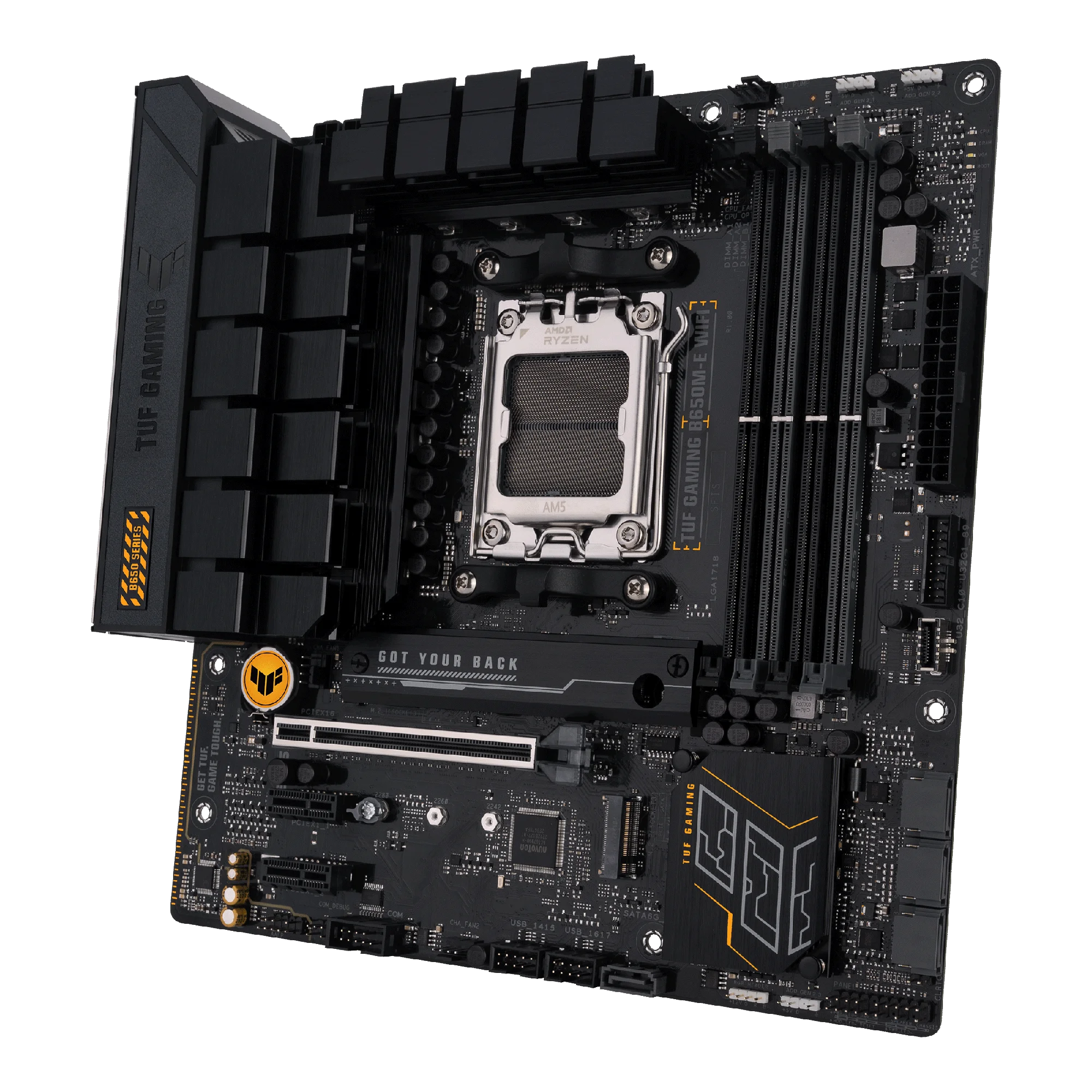 TUF GAMING B550M-PLUS micro ATX PCIe 4.0,  M.2,  2.5Gb ,  DisplayPort, SATA 6 Gbps, USB 3.2 Gen 2 Type-A ,Type-C, AURA SYNC