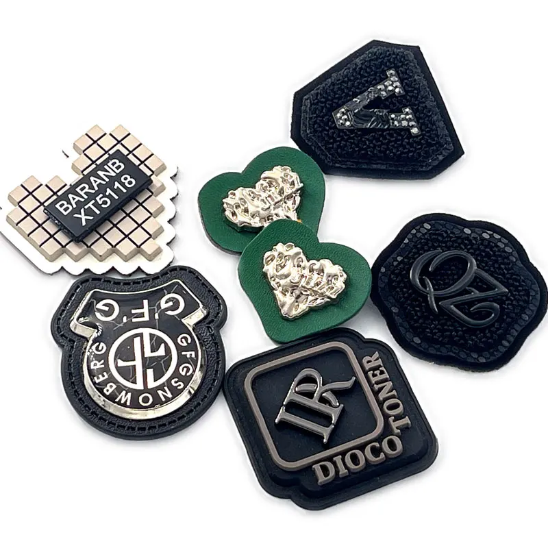 Personalized Square Blank Grey Knitting Tracker Baseball Hat Cap Tag Red Denim Leather Patch Label