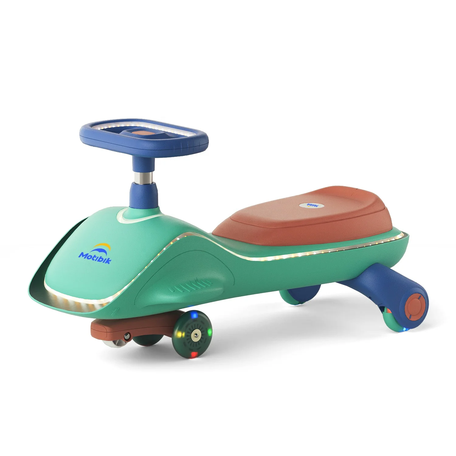 With music PU silent wheel baby 1-3-6 years old toy swing sliding trolley children swing car ride on toys