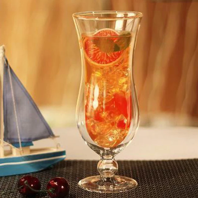 clear double wall red wine glass cup / goblet / tall glasses cup / mugs / cup sparkling wine