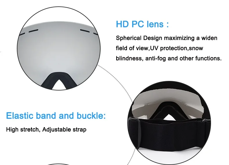 Good quality racing snow board glasses ski googles frameless safety snow goggles