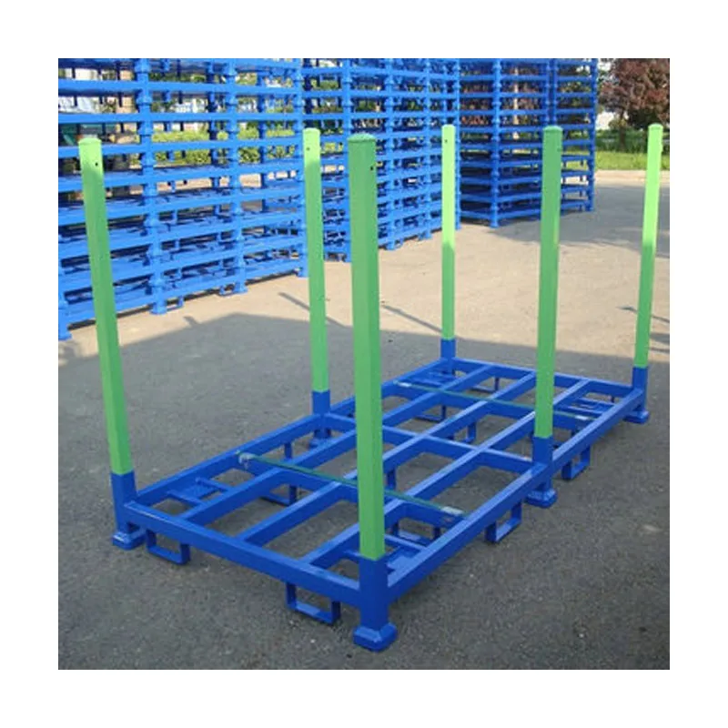 Moldular Post Pallet Portable Plate Stacking Storage Pipe Foldable Steel Stacking Rack System