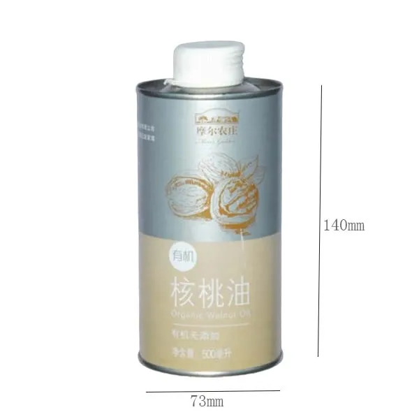 150ml to 1000ml Olive Oil Metal Bottle Custom Print Metal Tin Round Can