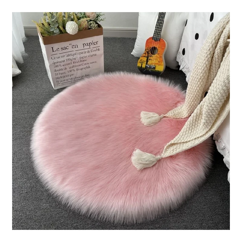 Wholesale Fluffy Long Hair Acrylic Artificial Wool Suede Fabric Rug Mat Sheepskin Faux Fur Rugs Carpets