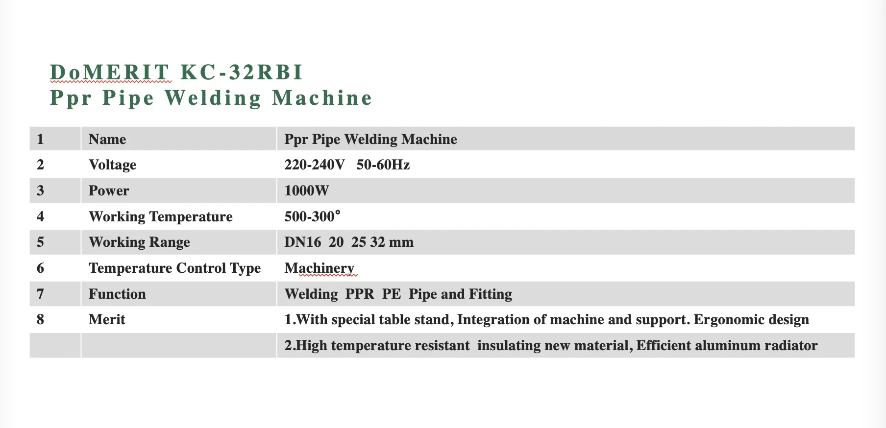 DoMERIT  16-32mm PPR pipe heating machine socket fusion welding machine tool  welding machine