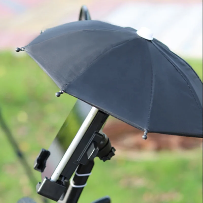 Custom Logo Small Mini Anti UV Rain Cover Motorcycle Cellphone Phone Umbrella
