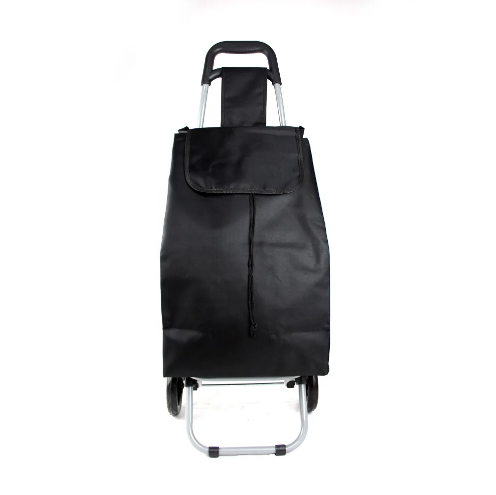 2024 new factory direct supply  Shopping Folding Cart Supermarket  polyester Wheeled Reusable Folding  Trolley Bag