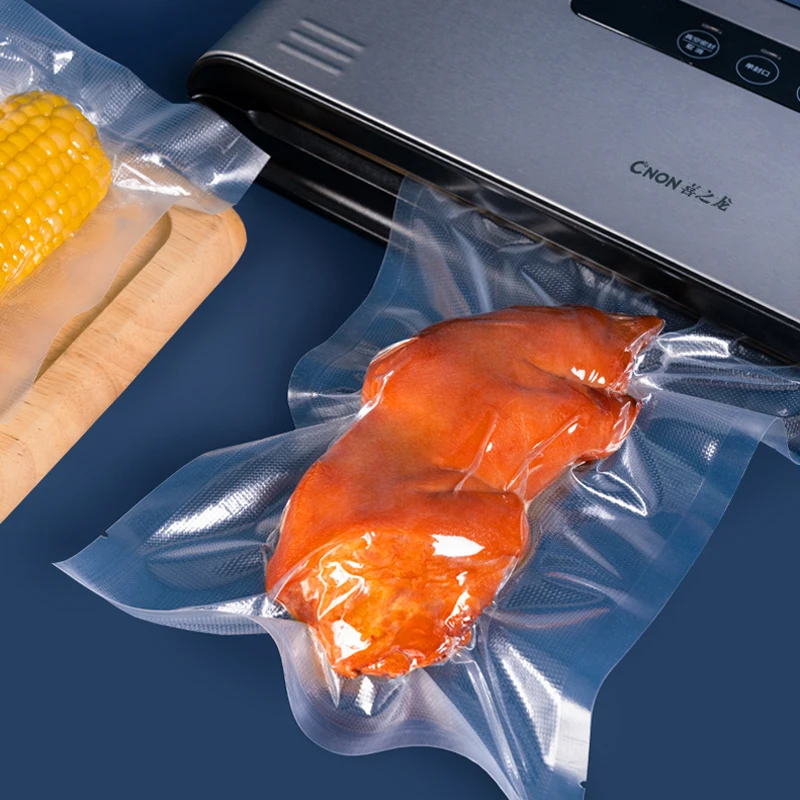 Vacuum Food Bag Vacuum Seal Plastic Food Grade Freshness Preservative Embossed Nylon PE Heat Seal Snack Machines Customized OEM